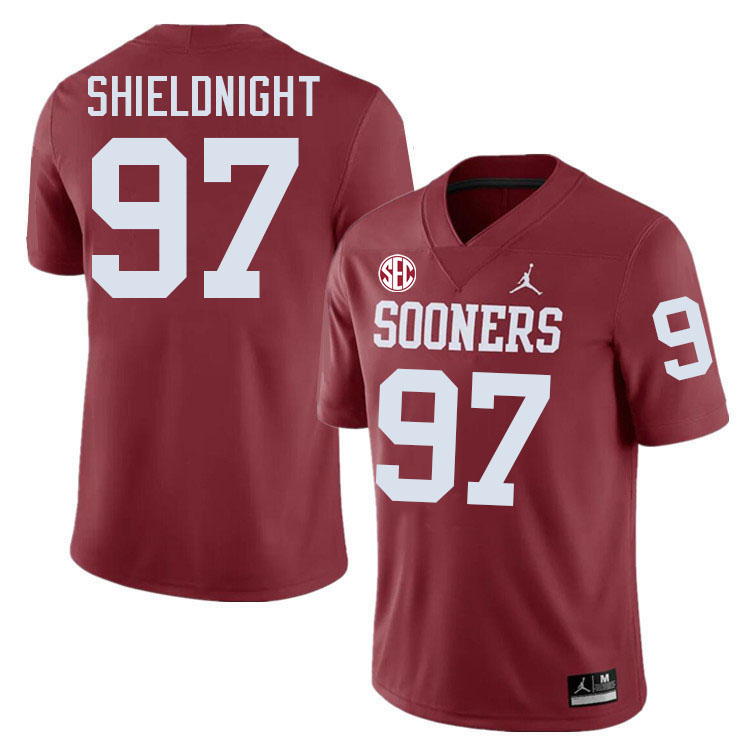Oklahoma Sooners #97 Alex Shieldnight College Football Jersey Stitched-Crimson